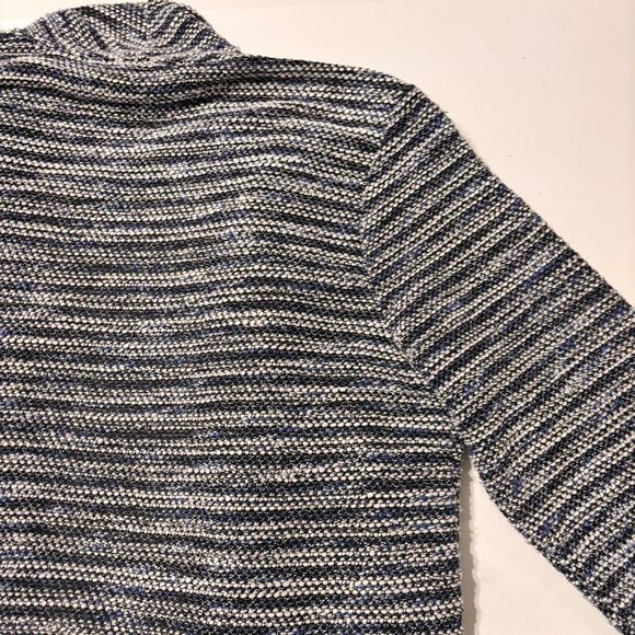 Tommy Hilfiger Women's Knit Blue White Open Front Drape Cardigan Sweater Size S - Picture 12 of 16
